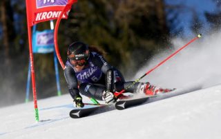 Sofia Goggia of Italy in action during the first run of Alpine Ski World Cup's Giant Slalom women in Kronplatz, Italy, 24 January 2017. ANSA/ANDREA SOLERO